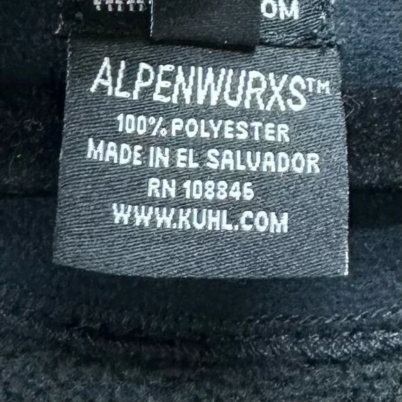 KUHL Jacket Mens Sz M Alpenwurxs Faux Leather Trim Sherpa Fleece Full Zip Black - Picture 9 of 12